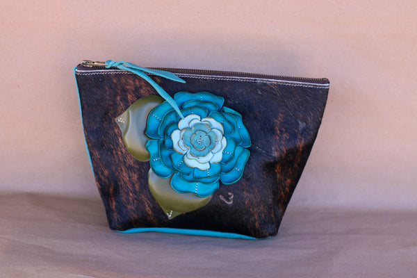 Cowhide Makeup Bag