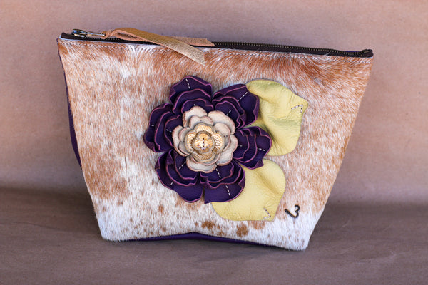 Cowhide Makeup Bag