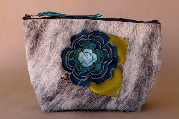 Cowhide Makeup Bag