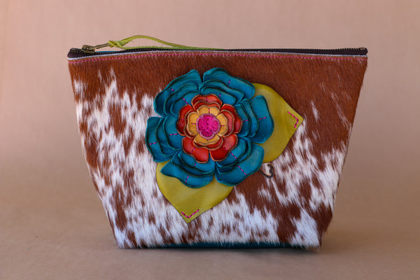 Cowhide Makeup Bag