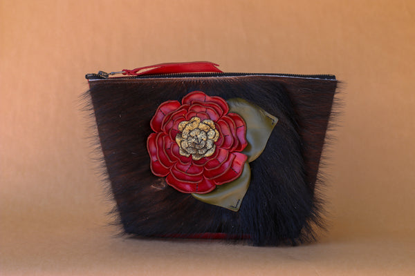 Cowhide Makeup Bag
