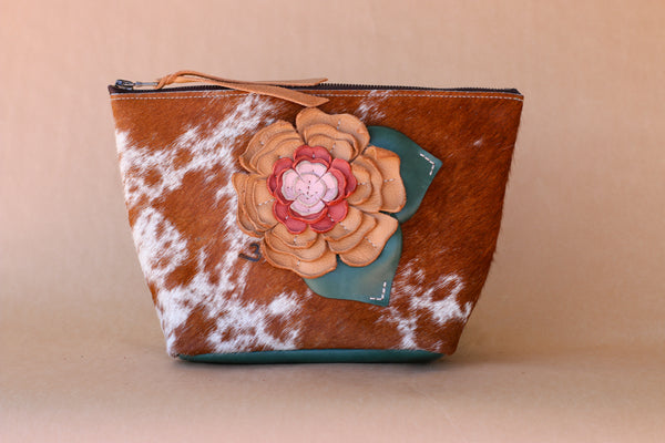Cowhide Makeup Bag