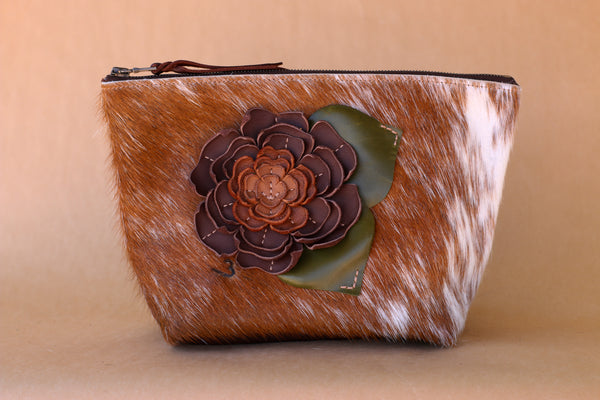 Cowhide Makeup Bag