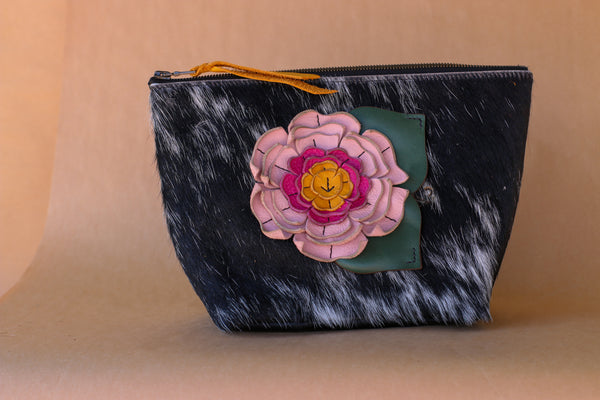 Cowhide Makeup Bag