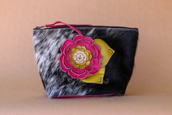 Cowhide Makeup Bag