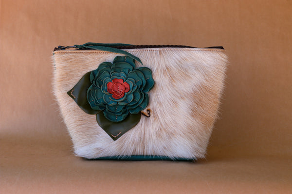 Cowhide Makeup Bag
