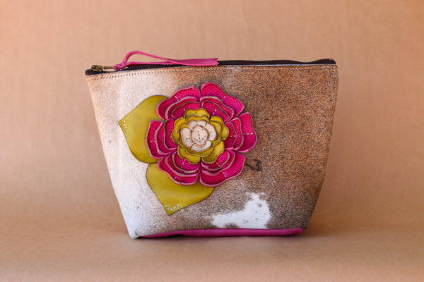 Cowhide Makeup Bag