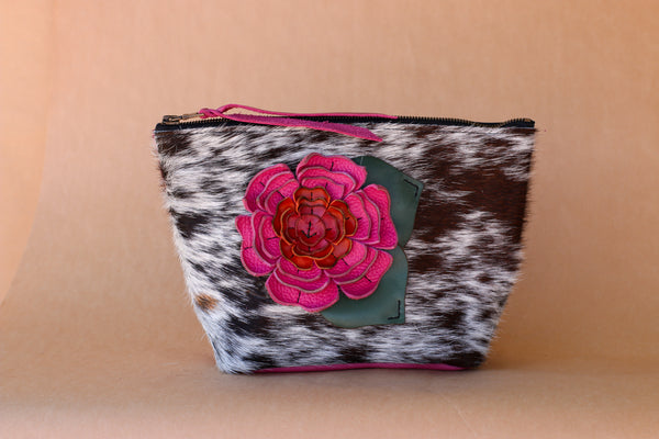 Cowhide Makeup Bag