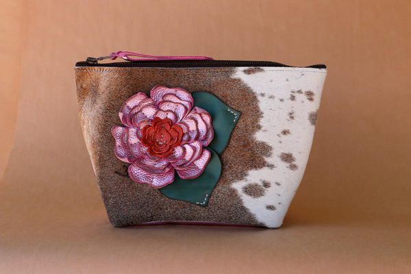 Cowhide Makeup Bag