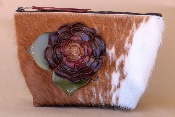 Cowhide Makeup Bag