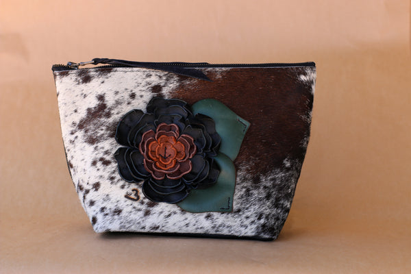 Cowhide Makeup Bag
