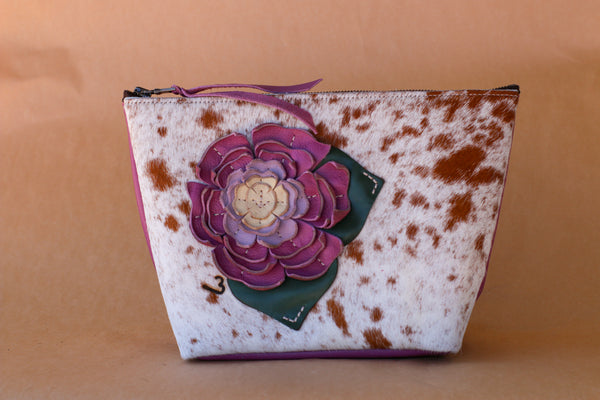 Cowhide Makeup Bag