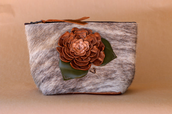 Cowhide Makeup Bag