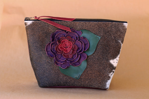 Cowhide Makeup Bag