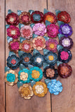 Leather Flower Hair/Hat Clips