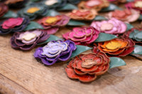 Leather Flower Hair/Hat Clips