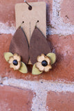 Leather Rain Drop Earrings