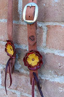 Leather Flower Headstall