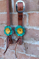 Leather Flower Headstall