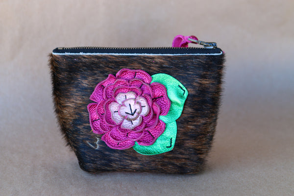 Mini Cowhide Makeup Bag