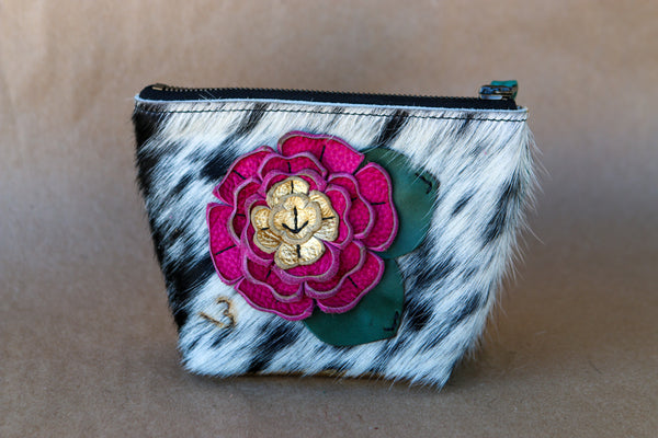 Mini Cowhide Makeup Bag