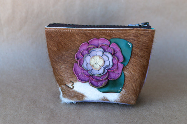 Mini Cowhide Makeup Bag