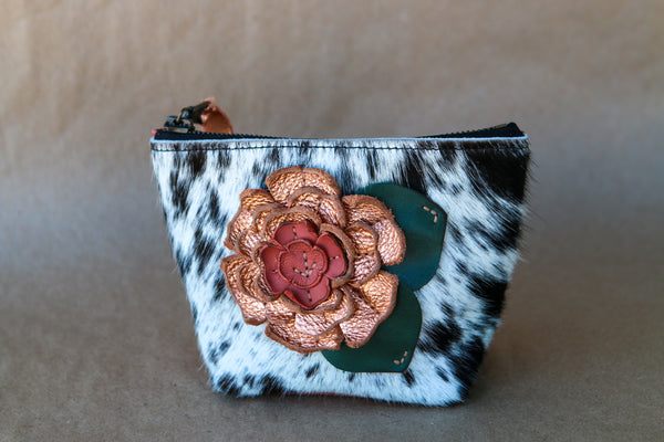 Mini Cowhide Makeup Bag