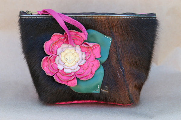 Cowhide Makeup Bag
