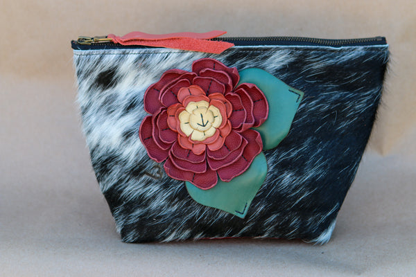 Cowhide Makeup Bag