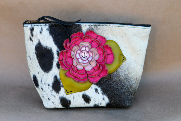 Cowhide Makeup Bag