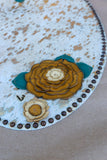 15 x 25 Oval Cowhide Centerpiece