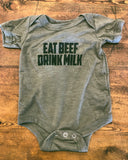 Sage Green 'Eat Beef Drink Milk' Unisex Onesie