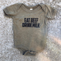 Sage Green 'Eat Beef Drink Milk' Unisex Onesie