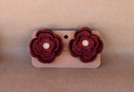 Leather Flower Earrings