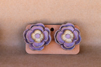 Leather Flower Earrings