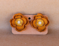 Leather Flower Earrings