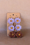 Leather Flower Earrings