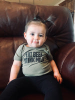 Sage Green 'Eat Beef Drink Milk' Unisex Onesie